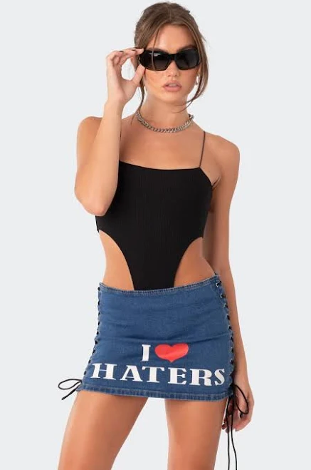 top Camilla Ribbed High-Cut Bodysuit edikted $18.4