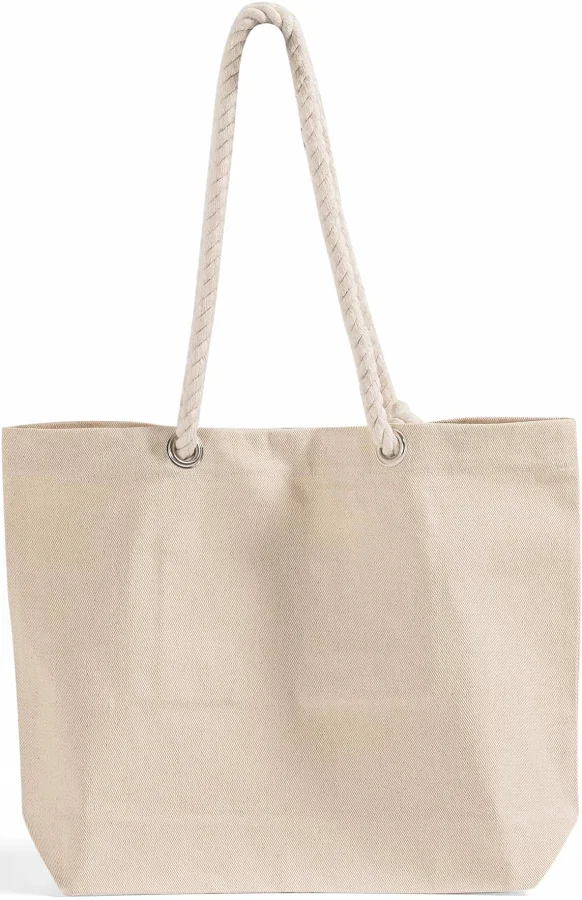 bag Canvas Beach Tote Bag with Rope Handles ToteBagFactory $4.98