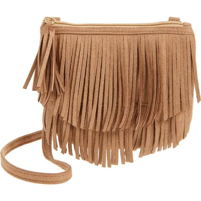 bag Capelli New York Kids' Faux Suede Fringe Crossbody Bag Nordstrom $25
