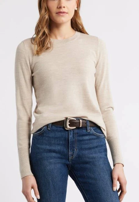 top Caslon Merino Wool Blend Crewneck Sweater Nordstrom $55.65