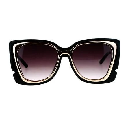 accessory Cat Eye Double Frame Rectangular Oversize Sunglasses Walmart - SA106 $12.95
