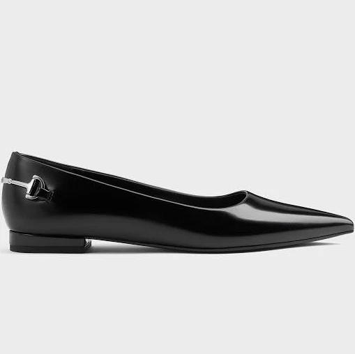shoes Charles & Keith Erinna Pointed-Toe Metallic-Accent Flats charleskeith.com $76