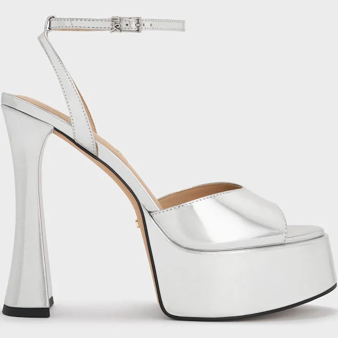 shoes Charles & Keith Michelle Platform Metallic Leather Sandals charleskeith.com $136