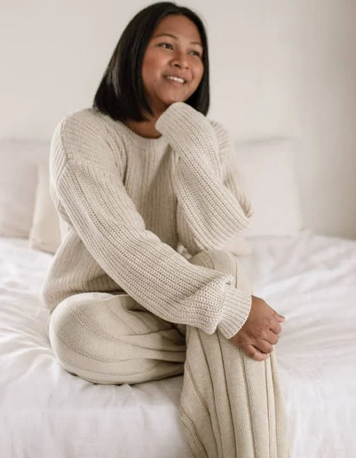 top Chunky Knit Sweater Oat Co $100
