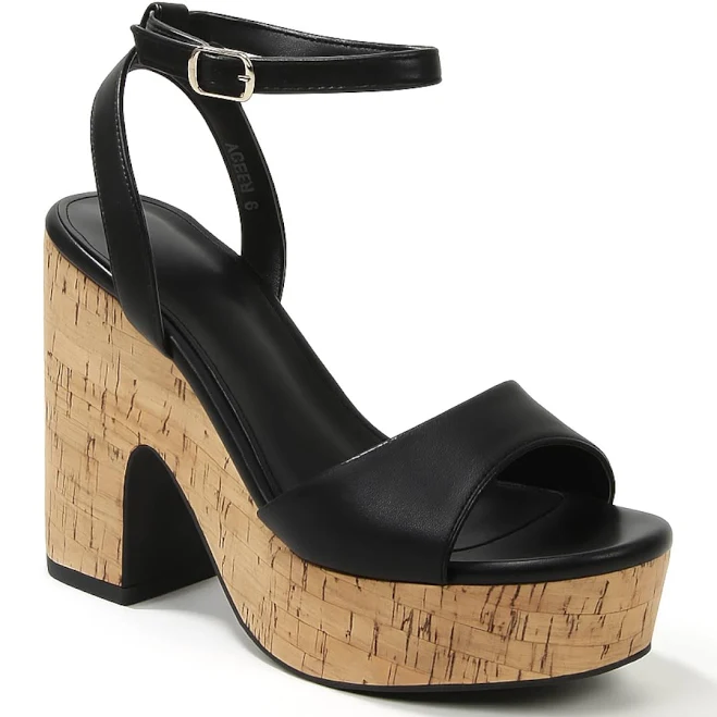 shoes Chunky Platform Block Heel Sandals with Ankle Strap Shoe Time $36