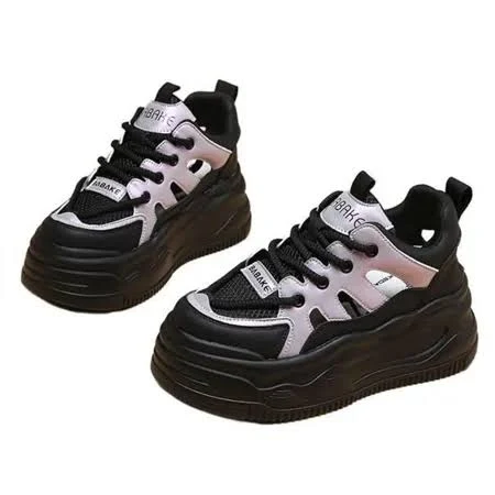 shoes 无品牌 Chunky Platform Sneakers for Women,Cute Fashion Walking Dad Shoes,2.7 Inch Black And White, Women's, Size: 8 Walmart - FGNUZH Shoes $54.99