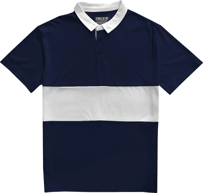 top Classic Men's Striped Short Sleeve Polo Shirt Kings Of NY $24.99