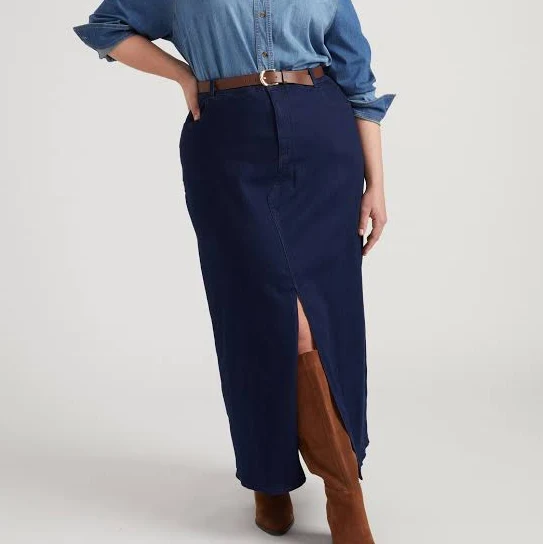 maxi skirt ComfortDenim Maxi Skirt - Dark Indigo - Size S - by Universal Standard Universal Standard $158