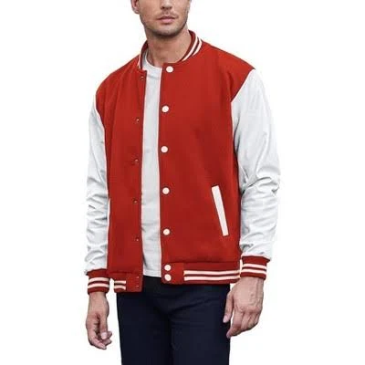 outerwear COOFANDY Men's Slim Fit Leather Varsity Jacket Target $44.09