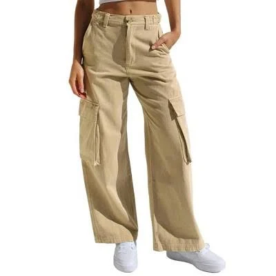pants Coolmee Women's High-Waisted Wide-Leg Cargo Pants with 6 Pockets Target $43.99