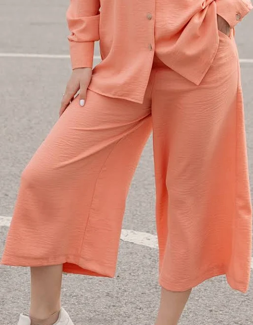 pants Coral culottes made of fine linen Size 2, 4, 6, 8, 10 US eBay - ladylike_ua $36.25