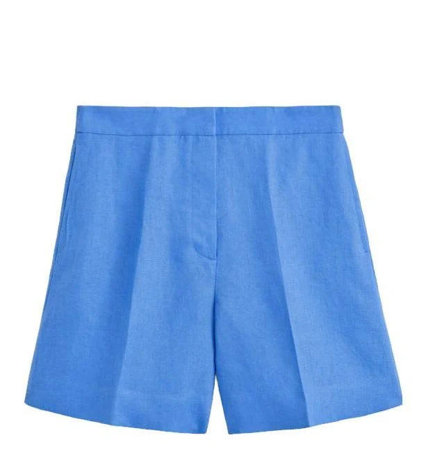 matching set Cos Tailored Elasticated Linen Women Shorts - Navy Editorialist $89