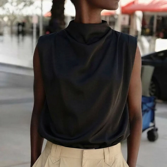 top Cowl Neck Satin Blouse New York & Company $37.99