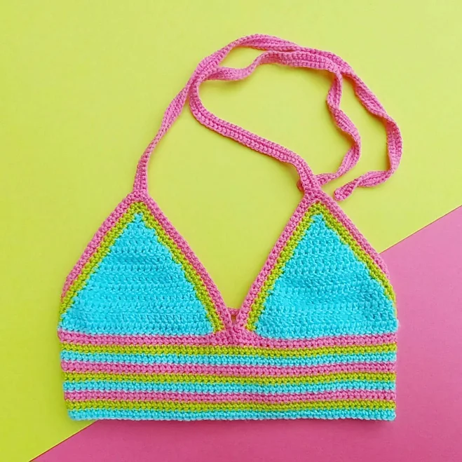 top Crocheted Halterneck Top Bralette Etsy - Seller $35.41