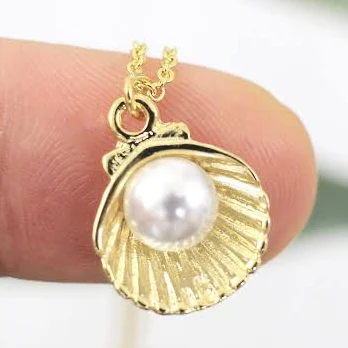 accessory Dainty Layered Pearl Shell Charm Necklace Etsy - Rudiana $14.4