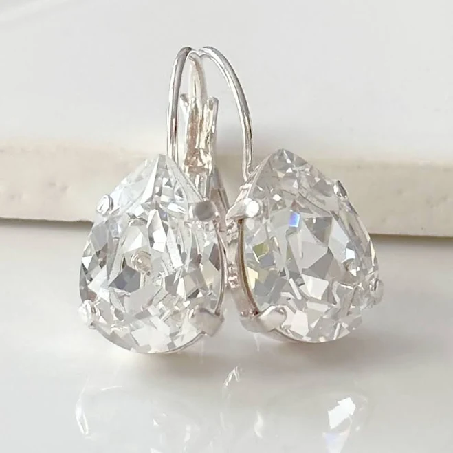 accessory Dainty Teardrop Crystal Earrings Etsy - CJRoseBoutique $38