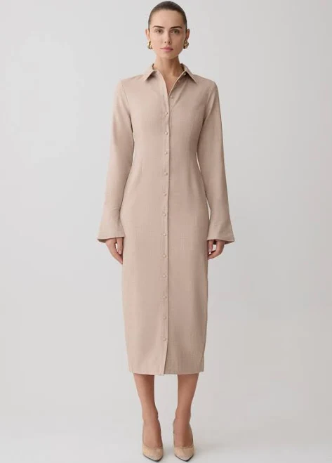 shirt dress Dorian Fitted Meshki Midi Dress meshki.us $111