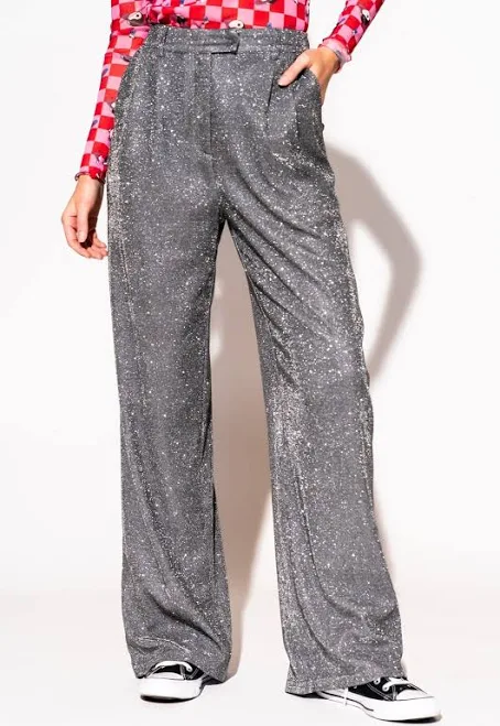 pants Dressed in Lala to The Disco Sparkle Wide Leg Trousers Dressed in Lala $98
