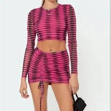 matching set Edikted pink and black skirt set Poshmark $30