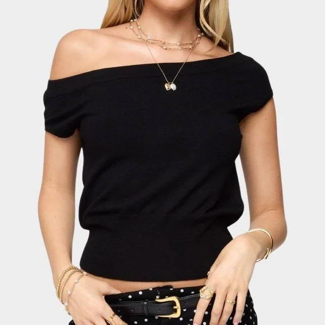 top Edikted Women's Michaela Off-Shoulder Knit Top Tillys $30.72