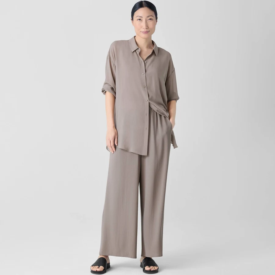 pants Eileen Fisher Women's Silk Georgette Crepe Wide-Leg Pants Eileen Fisher $191.2