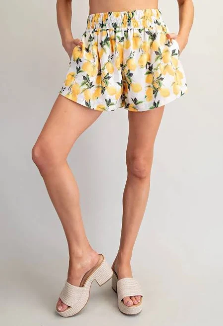 shorts Elastic Waist Printed Shorts Pieces And Peaches $51.25