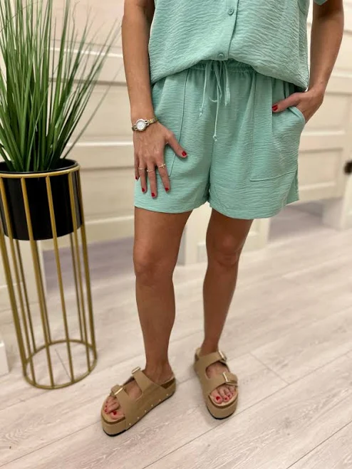 bottom Elastic Waist Shorts with Drawstring Jema Lane Boutique $39