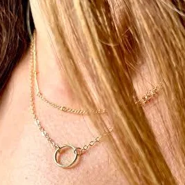 accessory Elegant Minimalist Dainty Gold Double Layer Necklace Etsy - Seller $29.99