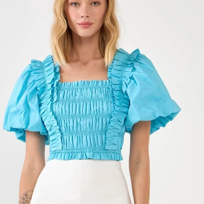 top Endless Rose Smocked Puff Sleeve Top Endless Rose $70
