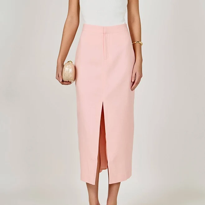 skirt Endless Rose Women's Front Slit Linen Midi Skirt Endless Rose $77