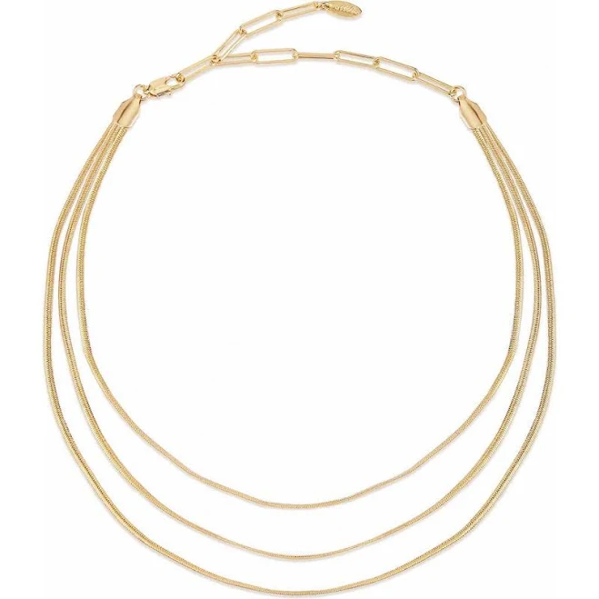 accessory Ettika 18K Gold Plated Triple Flex Snake Chain Necklace Nordstrom $50