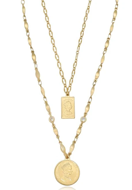 accessory Ettika Medallion of Mine Layered Coin Necklace Set Ettika $40.99
