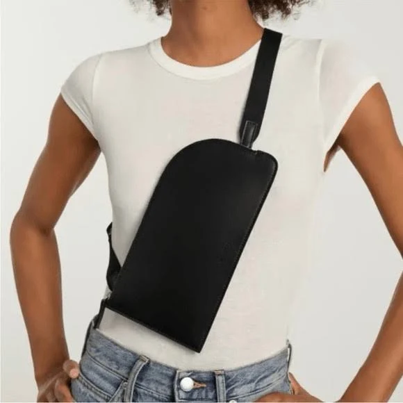 bag Everlane Italian Faux Leather Minimalist Crossbody Bag Black eBay $50