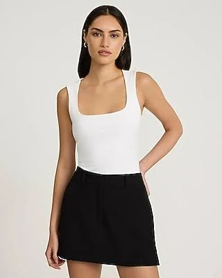 top Express Women's Bodycon Light Compression Stretch Cotton Square Neck Tank Top Express $25.5