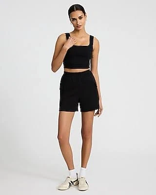 top Express Women's Bodycon Stretch Cotton Square Neck Crop Top Express $9.97