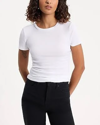 top Express Women's Fitted Ribbed Crew Neck Short Sleeve T-Shirt Express $9.97