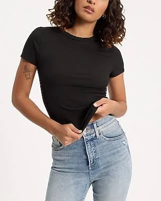 t-shirt Express Women's Fitted Ribbed Crew Neck Short Sleeve T-Shirt Express $9.97