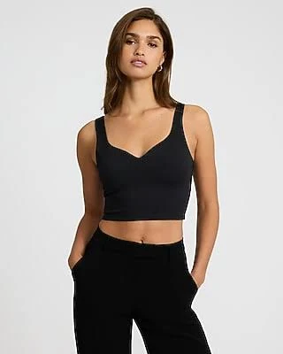 top Express Women's High Compression Sweetheart Neckline Crop Top Express $12.97