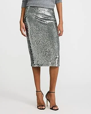 skirt Express Women's High Waisted Sequin Midi Pencil Skirt Express $24.97