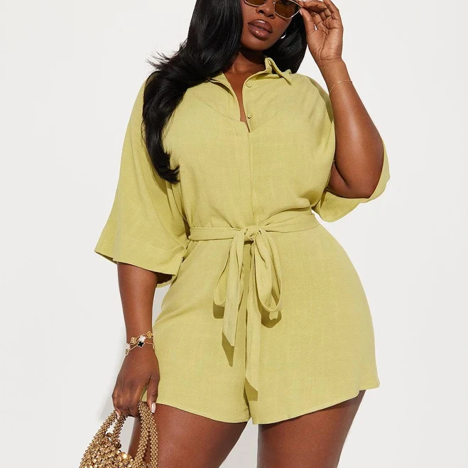 romper Fashion Nova Charlotte Linen Romper Fashion Nova $27.99