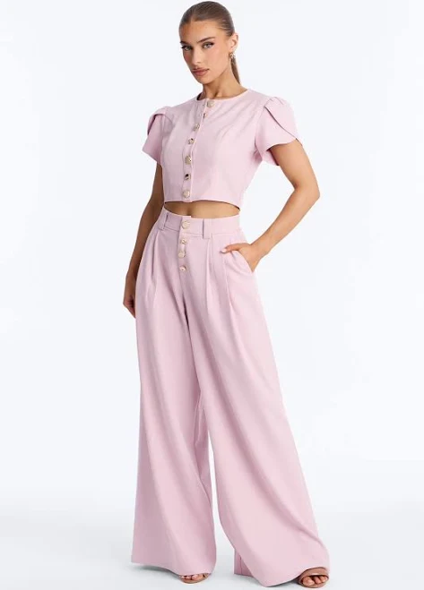 two piece set Fashion Nova Cropped Short Sleeve Blouse and Pant Set Fashion Nova $29.99