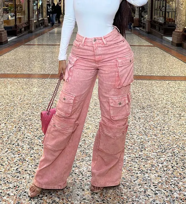 pants Fashion Nova Lily High Rise Cargo Jeans Fashion Nova $44.99