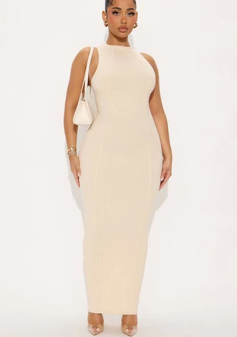 dress Fashion Nova Nina Sleeveless Snatched High Neck Maxi Dress Fashion Nova $59.99