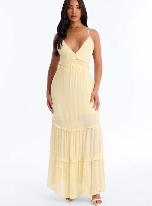 dress Fashion Nova Simone Pleated Chiffon Maxi Dress Fashion Nova $29.99