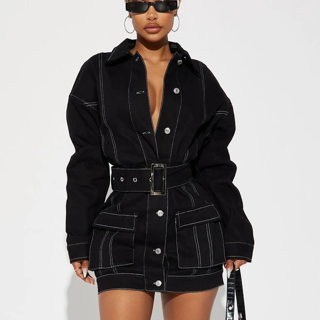 shirt dress Fashion Nova Stephanie Belted Denim Mini Dress Fashion Nova $44.99