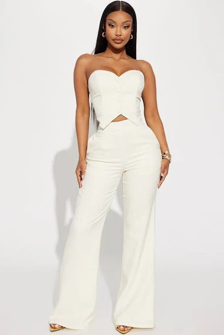 two piece set Fashion Nova Strapless Corset Wide Leg Pant Set Fashion Nova $41.99