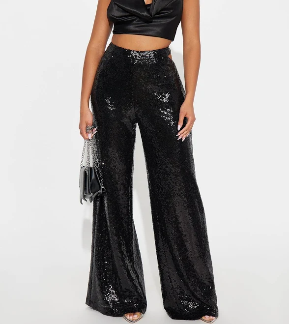 trousers Fashion Nova Women's Always Glamorous Cut Out Sequin Wide Leg Pants Fashion Nova $10.98