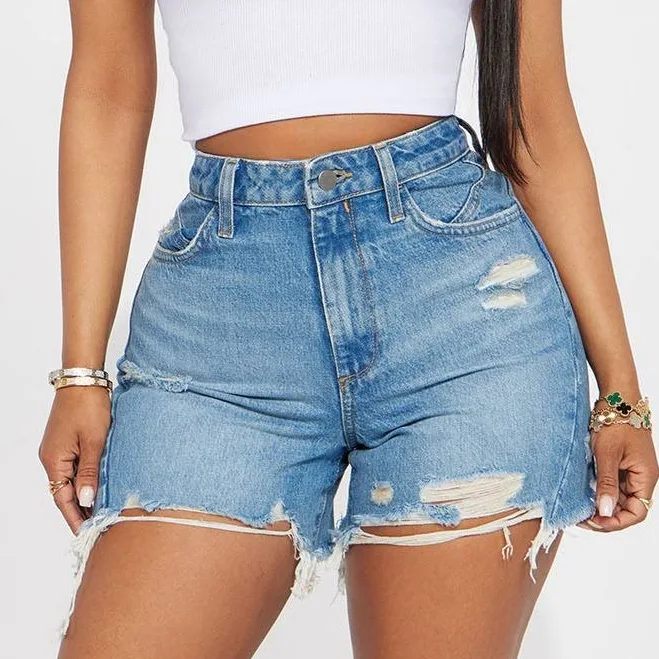 shorts Fashion Nova Women's Larisa Non Stretch Frayed Denim Shorts Fashion Nova $23.99