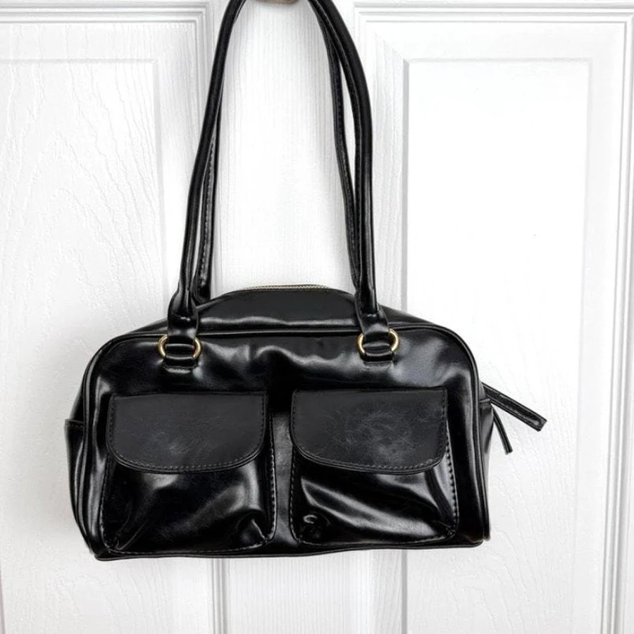 bag Faux Leather Shoulder Bag with Gold Hardware Depop $31.49