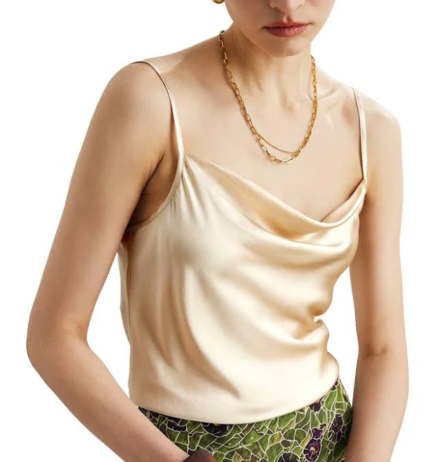 top FEELITS TK04 Cowl Neck Mulberry Silk Cami feelits.com $56.99